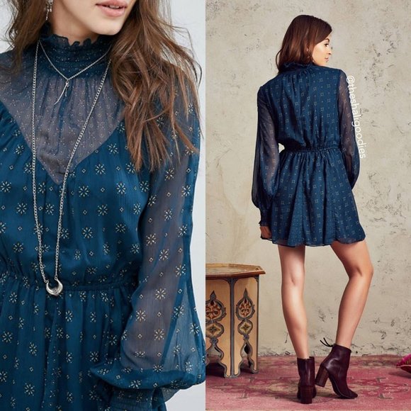 TULAROSA Nadia Mini Dress Blue Floral